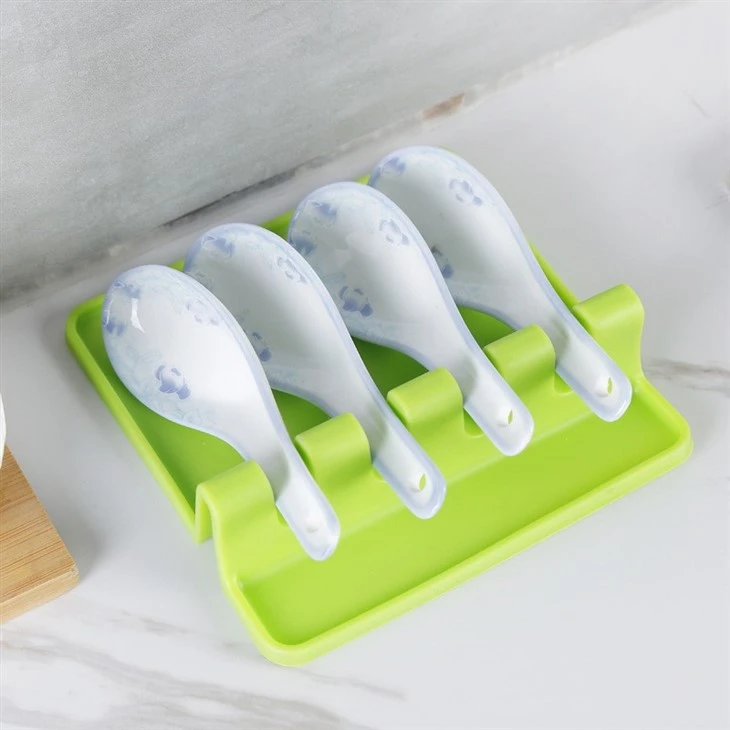 Kitchen Silicone Utensil Rest With Drip Pad
